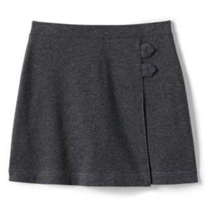 Lands' End School Uniform Girls Pleat Skirt Skort Top Knee Gray